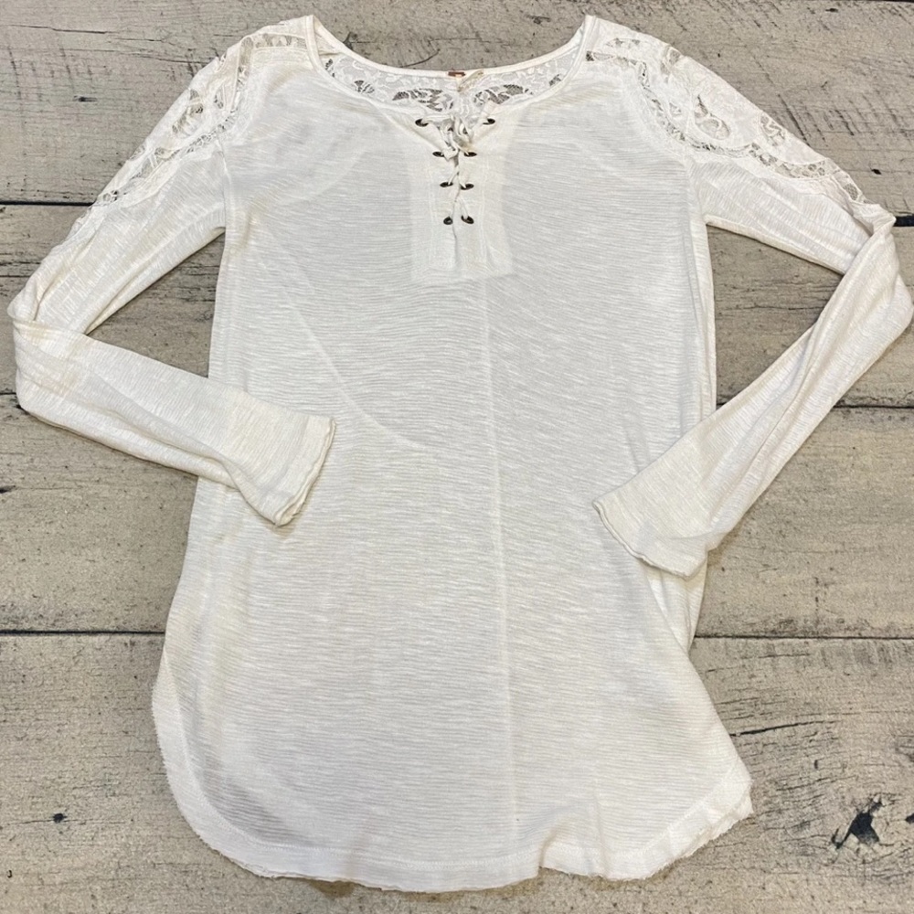 Free People Jennie Tee in White - Picture 2 of 3